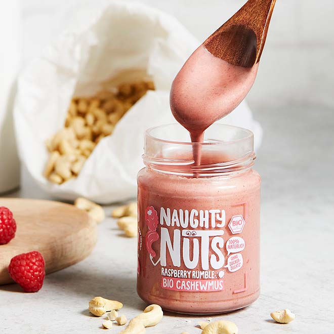 Naughty Nuts Nussbutter Bio Cashewmus Raspberry Rumble