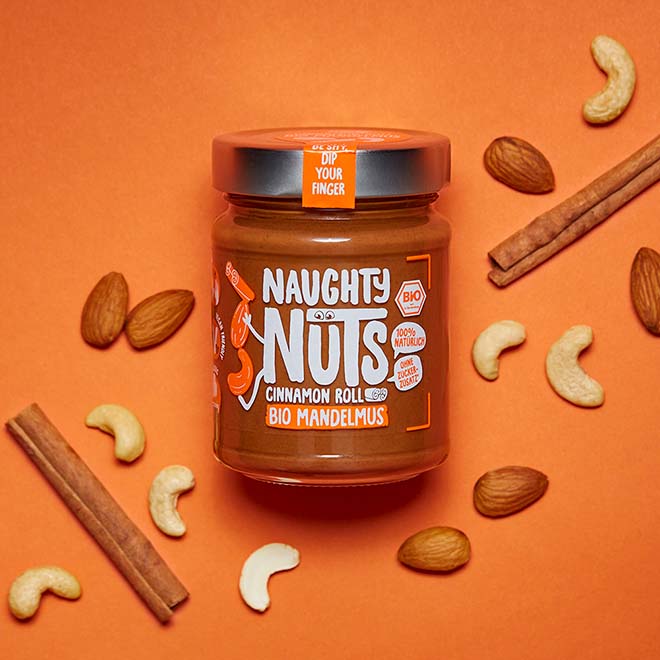 Naughty Nuts Nussbutter Bio Mandelmus Cinnamon Roll