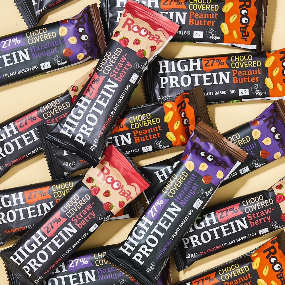 Roobar Schoko-Riegel Probierpaket Probierpaket High-Protein Schokoriegel Roobar (15 Riegel)